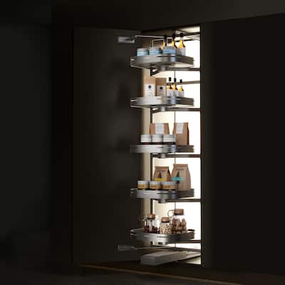 HIGOLD Tourbillon Adjustable 6-Shelf Pull-Out Basket for Tall Cabinet, 360 Degree Rotating Designed - For 23.6" W Cabinet