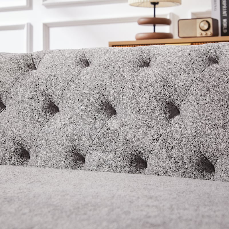126" Chenille U-Shaped Sectional Sofa with Dual Chaise Lounges and 2 Pillows
