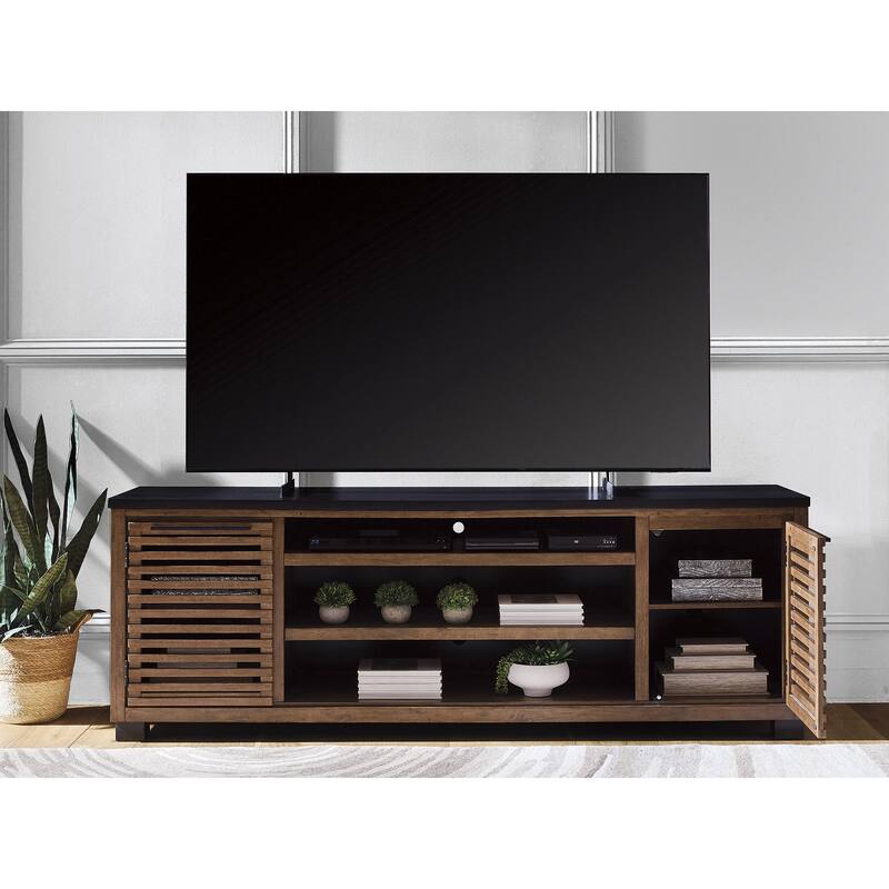 Signature Design by Ashley Kallari Warm Brown/Black 84" TV Stand for TVs up to 96" - 83"W x 20"D x 29"H