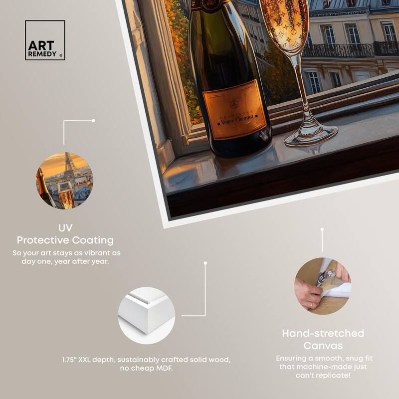 Classy Drink in Paris Canvas by Art Remedy