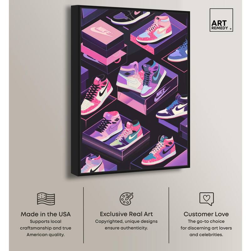 Neon Pastels Sneakers Canvas by Art Remedy