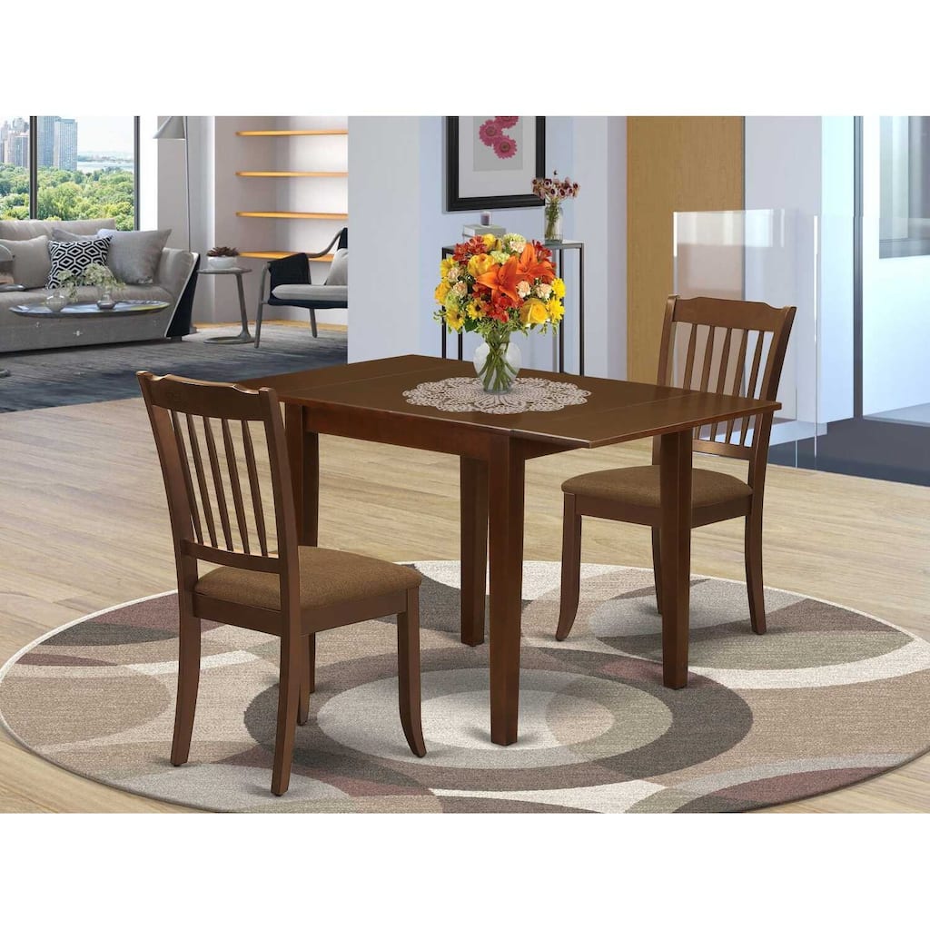 HomeStock 3-Piece Mahogany Finish Solid Wood Top Dining Table Set