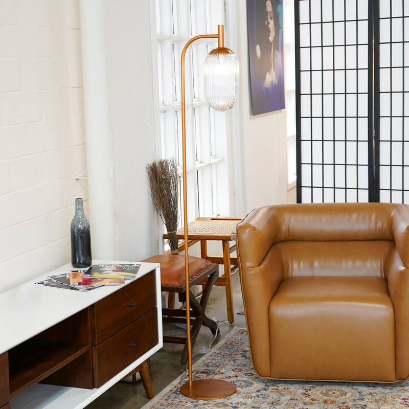 Classic Modern Bronze and Clear Upward Lighting Design Floor Lamp