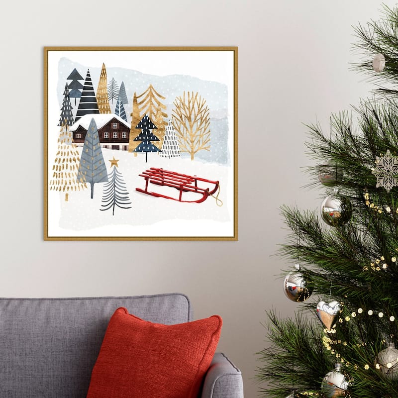Christmas Chalet II by Victoria Borges Framed Canvas Wall Art