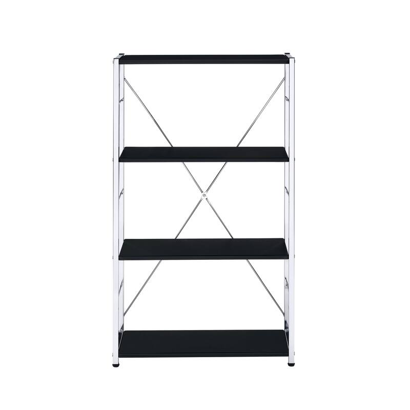 Contemporary Metal Frame Bookshelf with 3 Open Compartment