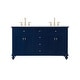 preview thumbnail 70 of 127, Kenzie Bathroom Vanity Cabinet Set with Granite top 60 inch - Blue