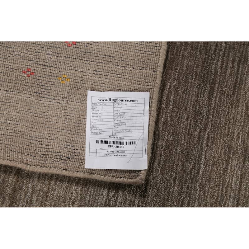 Gabbeh Indian Rug Hand-Knotted Wool Carpet - 8'5"x 9'8"