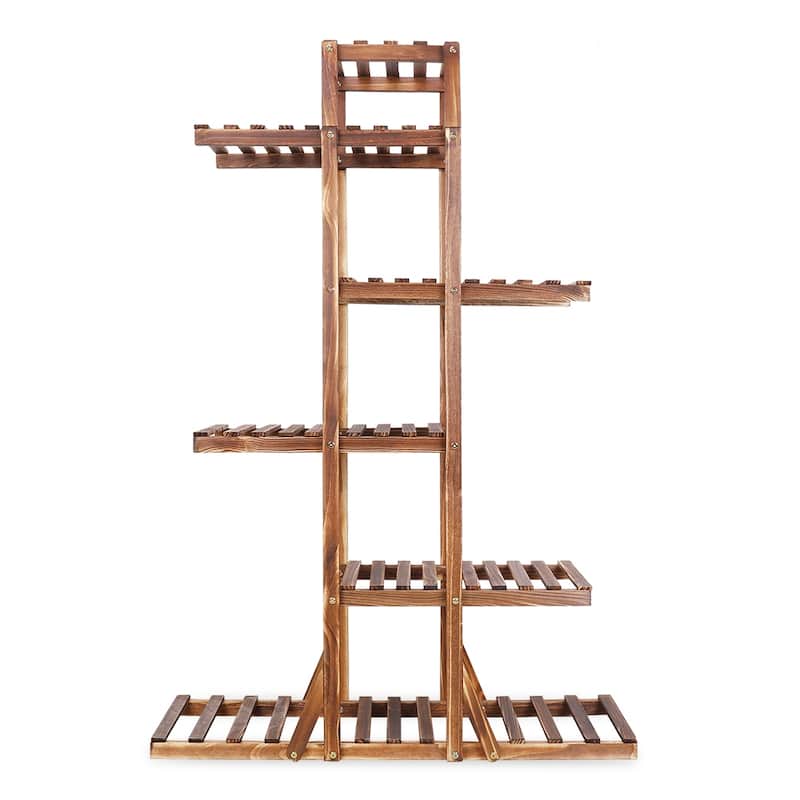 Multi Tiered Plant Shelves Flower Shelf Wooden Plant Stand