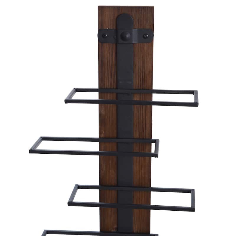 Heath - Wood and Metal Wall Wine Holder