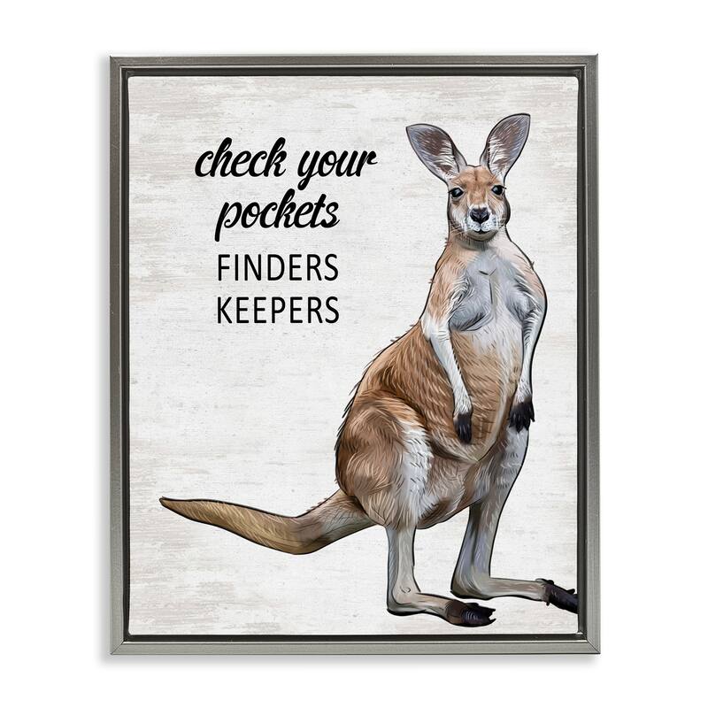 Stupell Check Pockets Laundry Rule Framed Floater Canvas Wall Art Design By Lettered and Lined - 25 x 31 - Grey