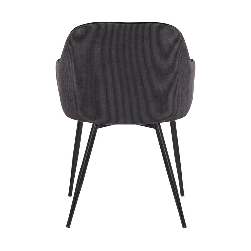 Pixie Two Tone Fabric Dining Room Chair with Black Metal Legs