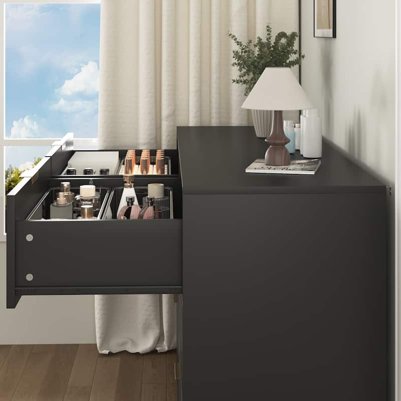 Simply Modern 6-Drawer Dresser, Chest of Drawers for Bedroom, Living Room, Hallway, and Entryway - Large Storage Cabinet