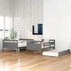 preview thumbnail 4 of 7, Grey Twin over Full Bunk Bed with Ladder, Twin Trundle, Full-Length Guardrail