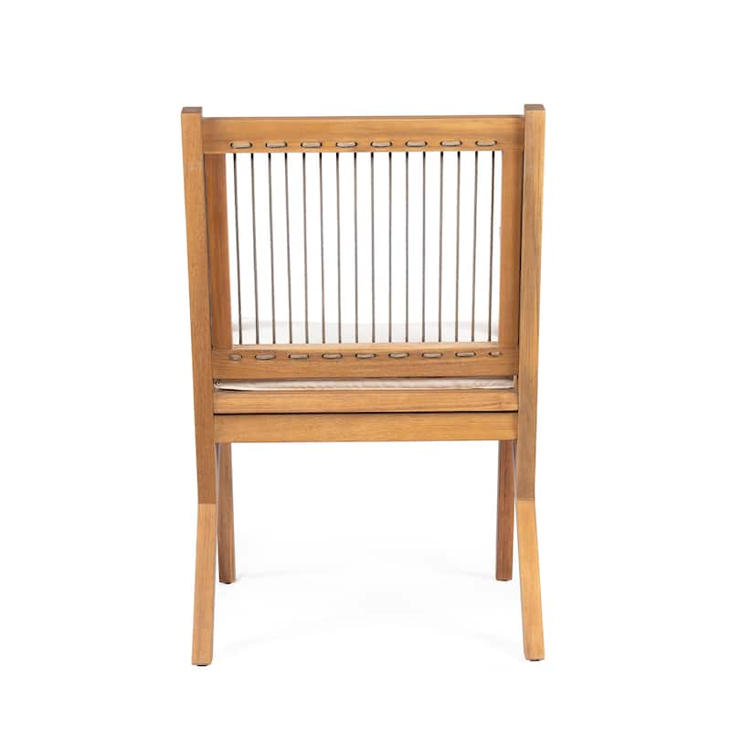 Christopher Knight Home- Eulalia Acacia Rope Patio Dining Chair(Set of 2)