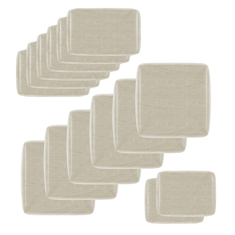 FINCATI 25.6" × 25.6" Outdoor Cushion Cover, Replacement Slipcover for Sofa Cushions, Patio Seat Cover 25.6 Inches (COVER ONLY!) - 14 Pieces - Beige