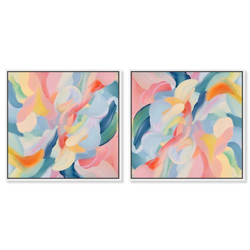 Mediterranean Blooms Canvas by Art Remedy - 30" x 20" - Black
