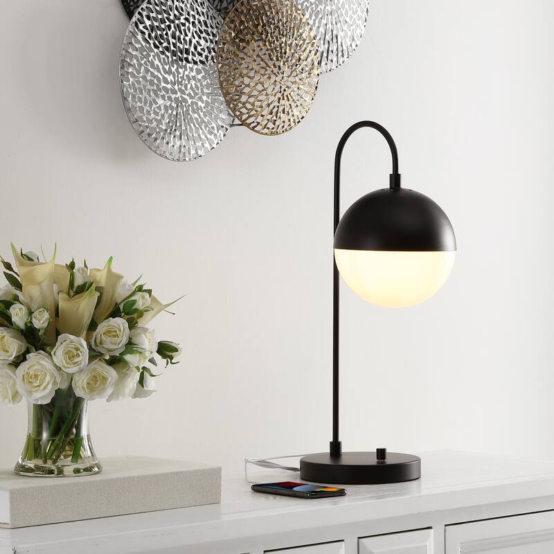 SAFAVIEH Lighting Laurenza 21-inch Mid-Century Brass Gold Led Task Table Lamp