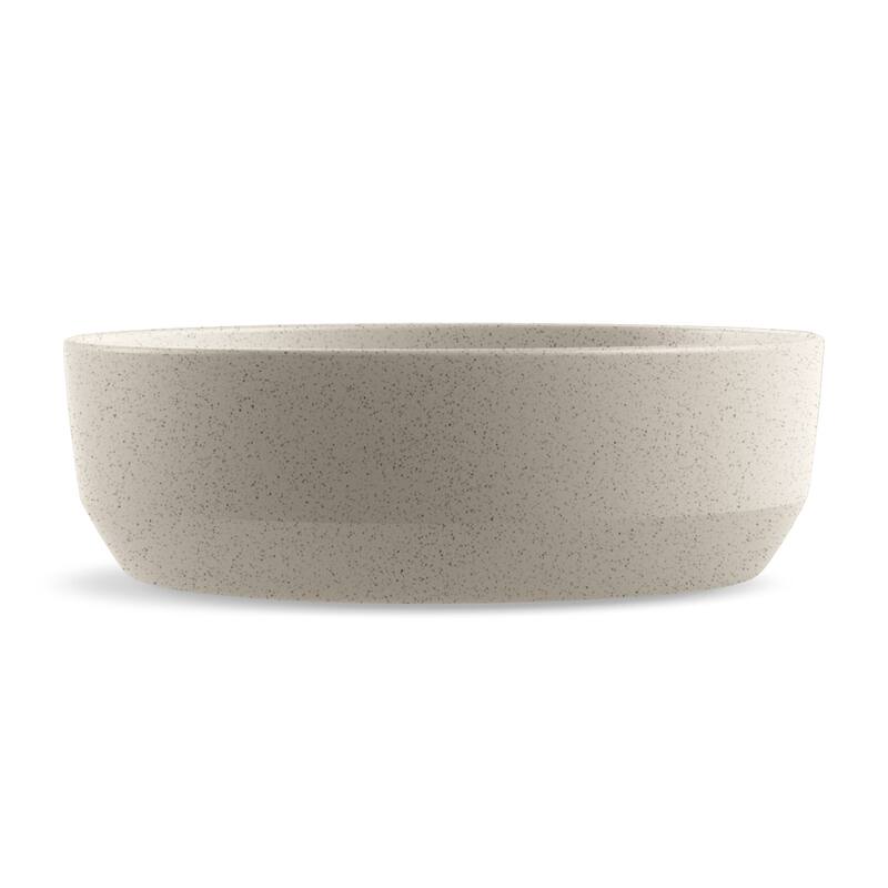 Abode Homewares Bevel Wheat Straw Pet Bowl - Set of 2 - Medium - Cream