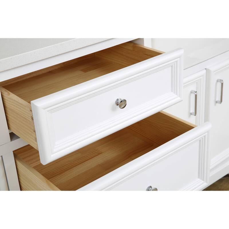 KitchenBathCollection Zelda 72" Double Farmhouse Vanity with Quartz Top