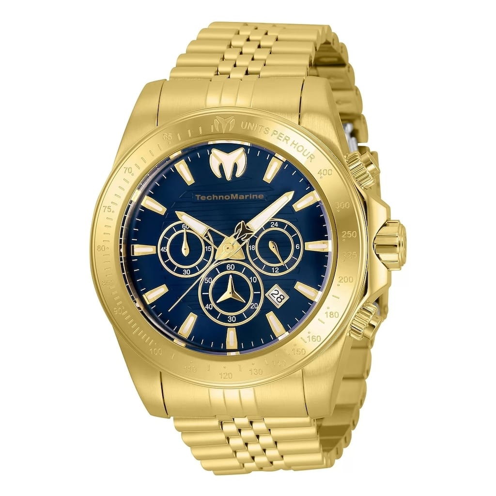 Technomarine Men's TM-220149 Manta Quartz Chronograph Blue Dial Watch - Silver