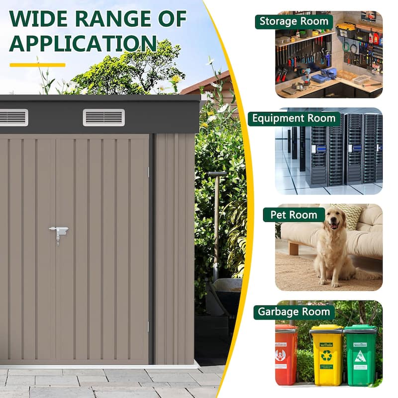 Upgrade 6 ft. W x 4 ft. D Galvanized Steel Outdoor Metal Storage Shed