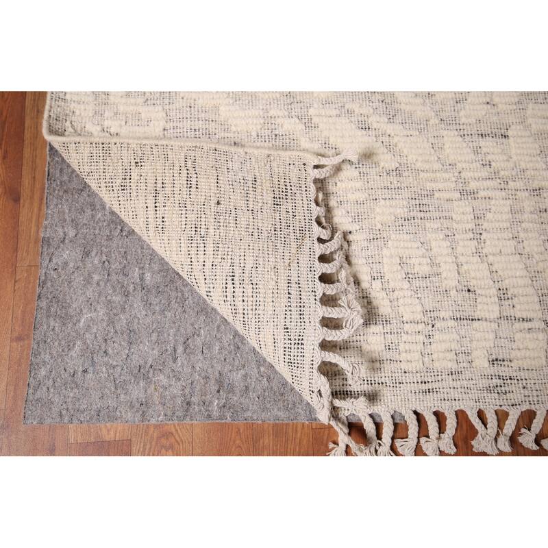 All-Over Moroccan Abstract Area Rug Handmade Wool Carpet - 7'11"x 10'4"