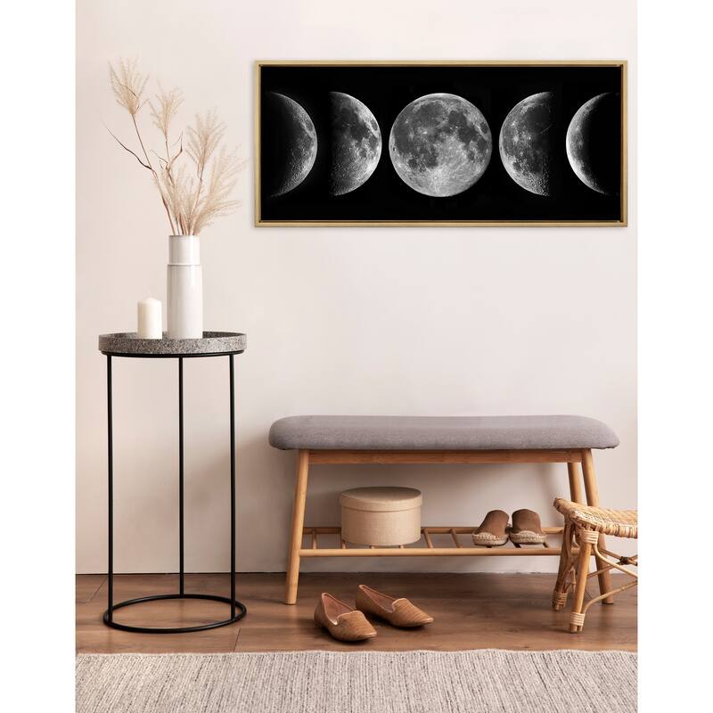 Kate and Laurel Sylvie Moon Framed Canvas by Creative Bunch Studio