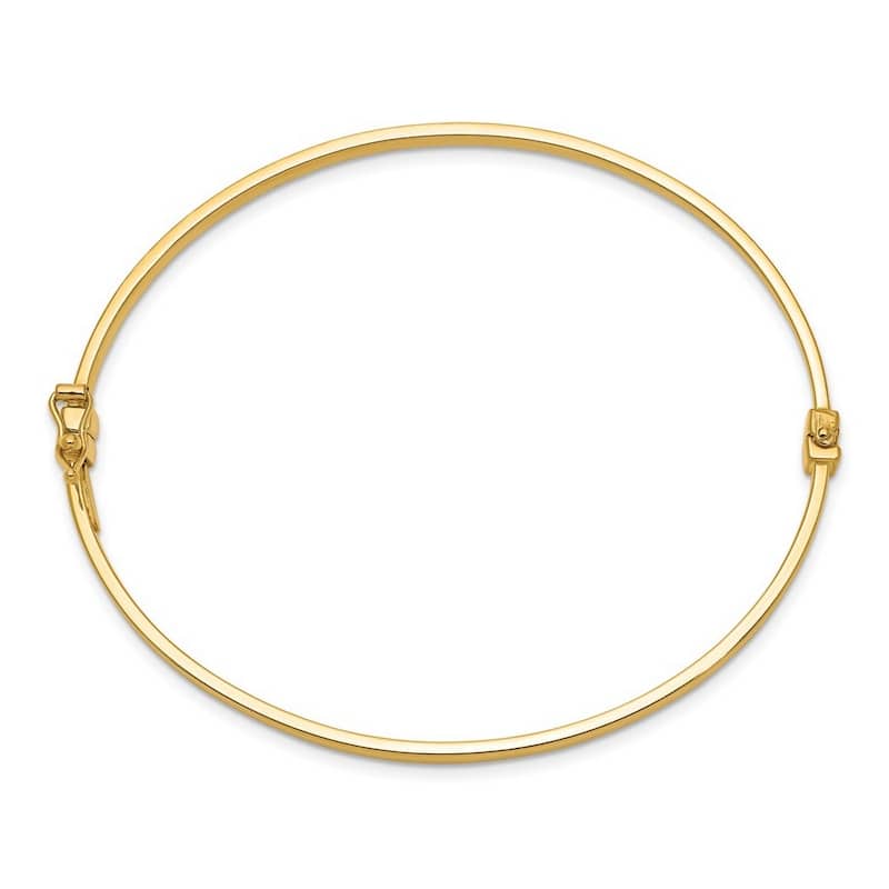 Curata 3mm 14k Polished Hinged Bangle Bracelet