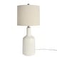 preview thumbnail 8 of 6, Nourison 22" Minimalist Ceramic Table Lamp with Linen Drum Shade