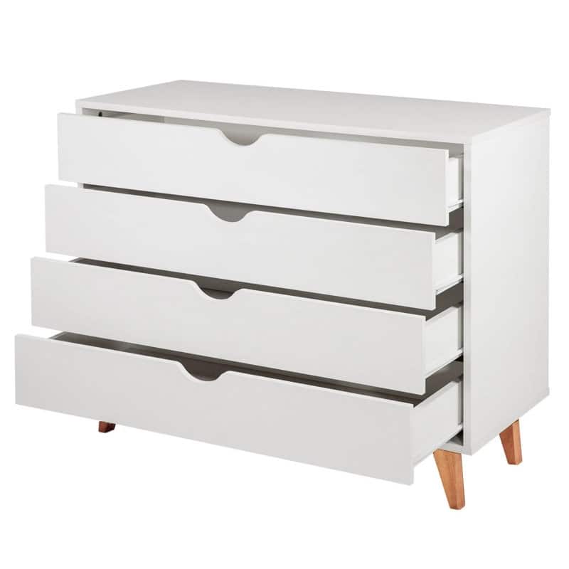 Minimalist 4-Drawer Dresser - Wooden Cabinet