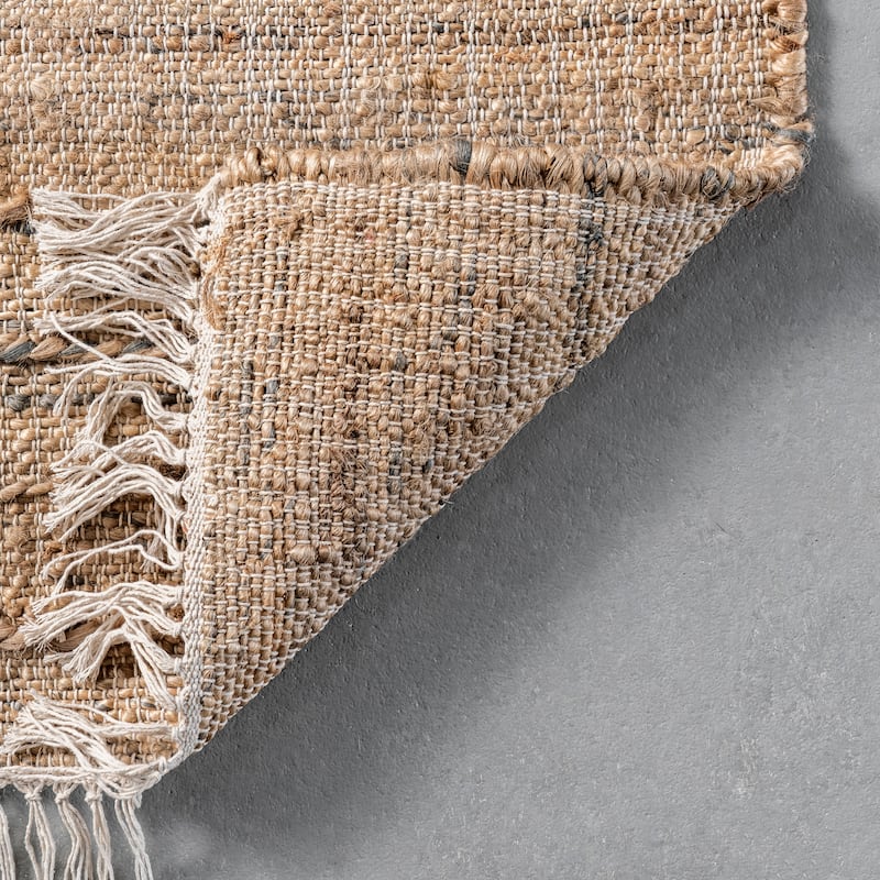 Nuloom Flor Flatweave Tassled Jute Area Rug