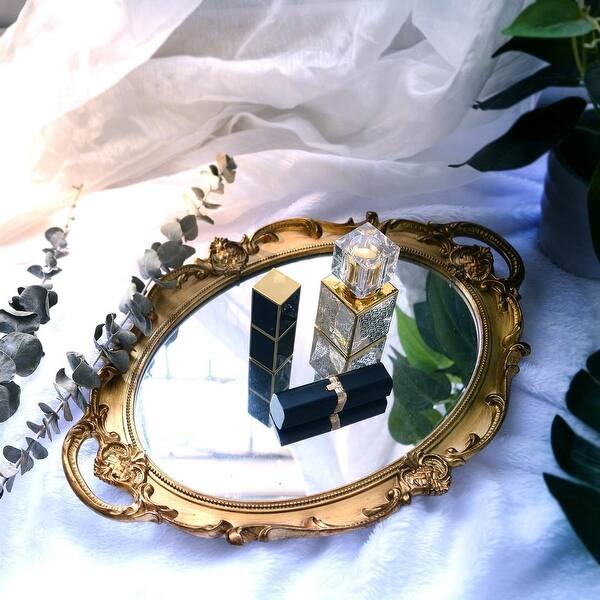slim fit dress slacks Fancy Oval Perfume Vanity Tray for Dresser, Beauty salons! main image 0