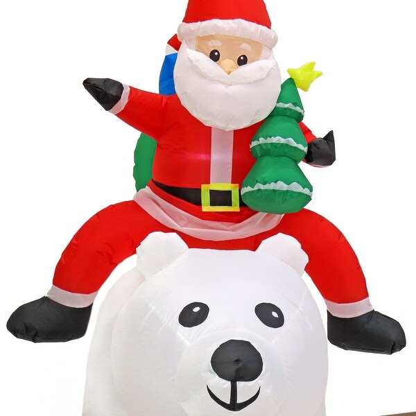 6ft Tall store Santa Riding a Polar Bear