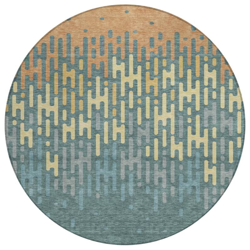 Machine Washable Indoor/ Outdoor Modern Kingman Chantille Rug