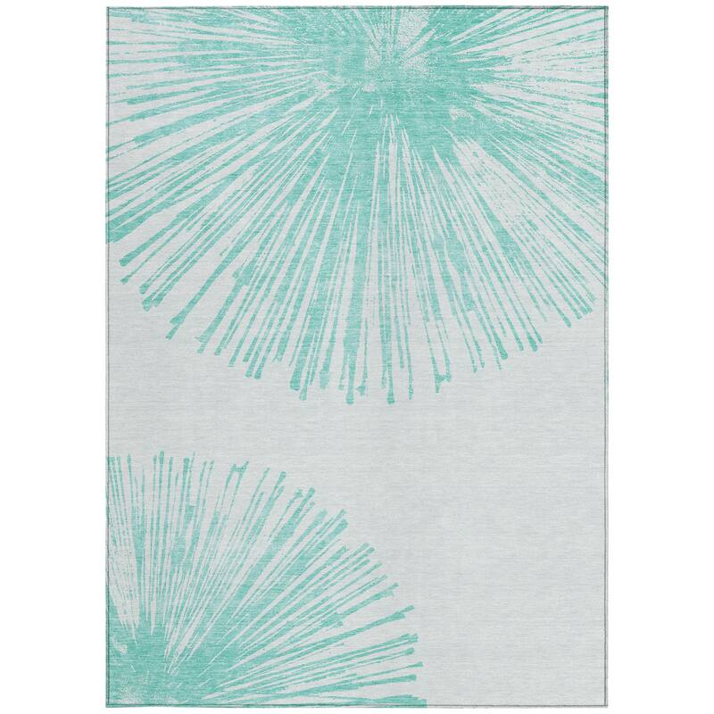 HomeRoots Abstract Transitional Rectangle Outdoor Rug