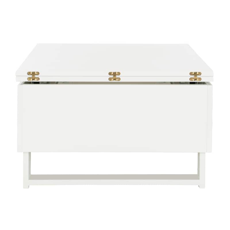 SAFAVIEH Enriqueta White Lift-Top Coffee Table - 27.6" x 27.6" x 19.1" - 28Wx28Dx19H