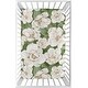preview thumbnail 1 of 4, Boho Flower Floral Girl Fitted Mini Portable Crib Sheet Ivory Shabby Chic Bohemian Watercolor Garden Nature Modern Elegant Beige