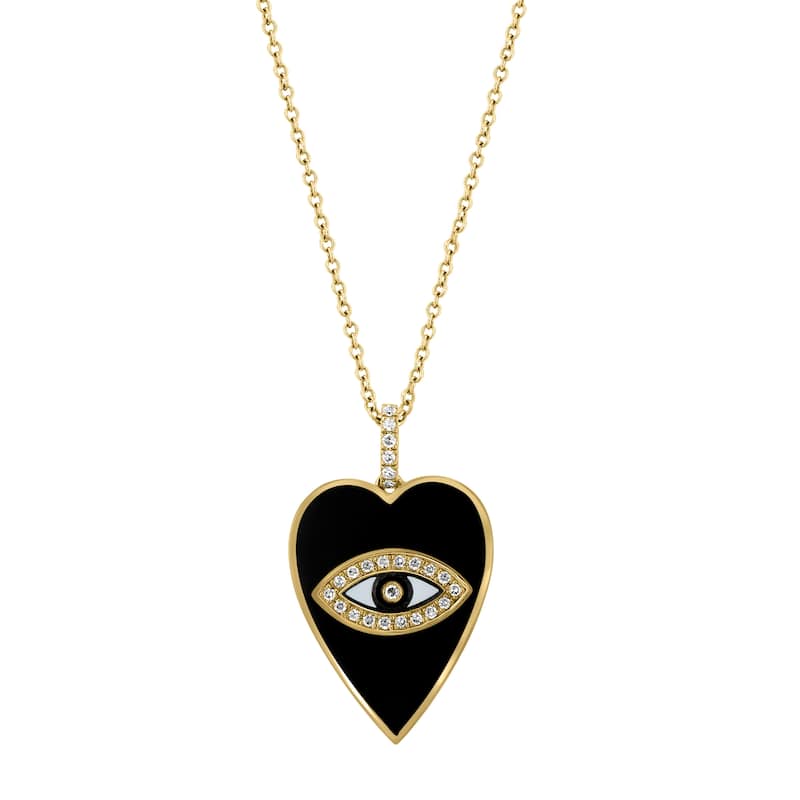 Effy Women's 14K Yellow Gold Diamond Heart Pendant Necklace