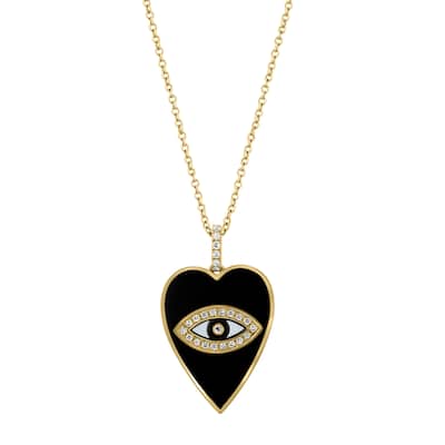 Effy Women's 14K Yellow Gold Diamond Heart Pendant Necklace