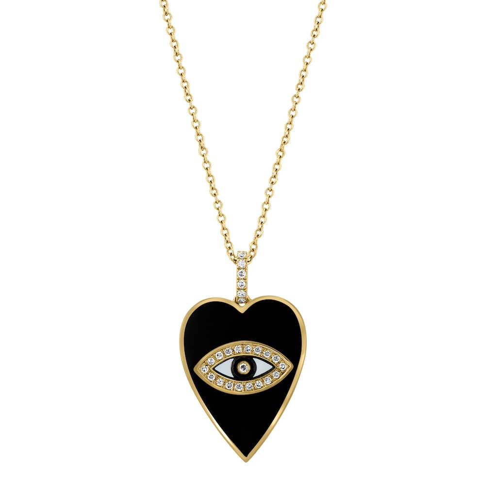 Effy Women's 14K Yellow Gold Diamond Heart Pendant Necklace