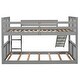 preview thumbnail 6 of 25, Built-in Design Twin Over Twin Bunk Bed with Slide and Ladder,House Shape Design