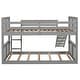 preview thumbnail 6 of 25, Built-in Design Twin over Twin Bunk Bed with Slide and Ladder,House Shape Design