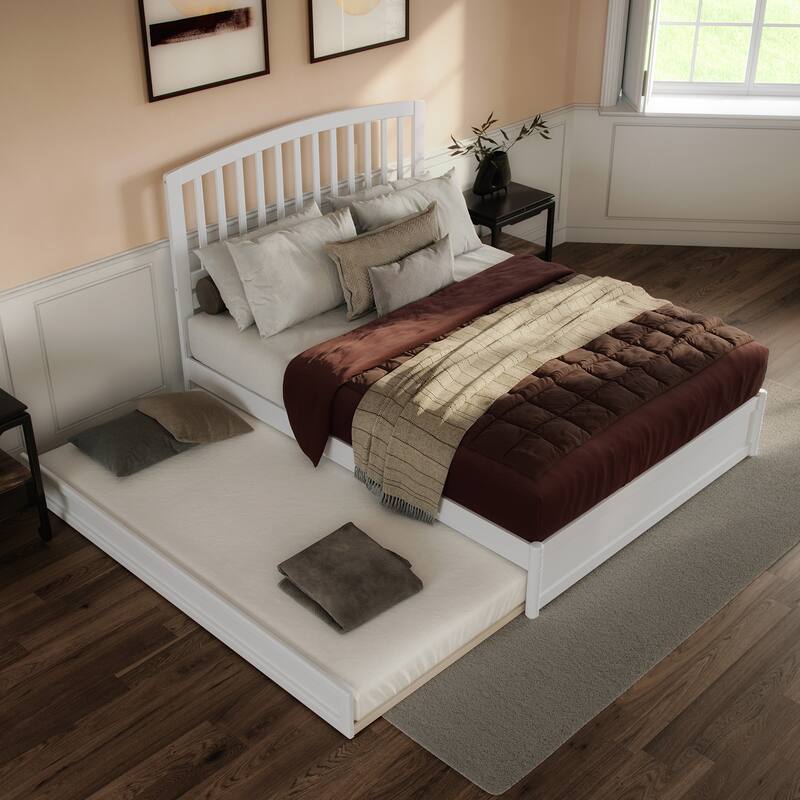 Lucia Platform Bed with Panel Footboard and Twin XL Trundle