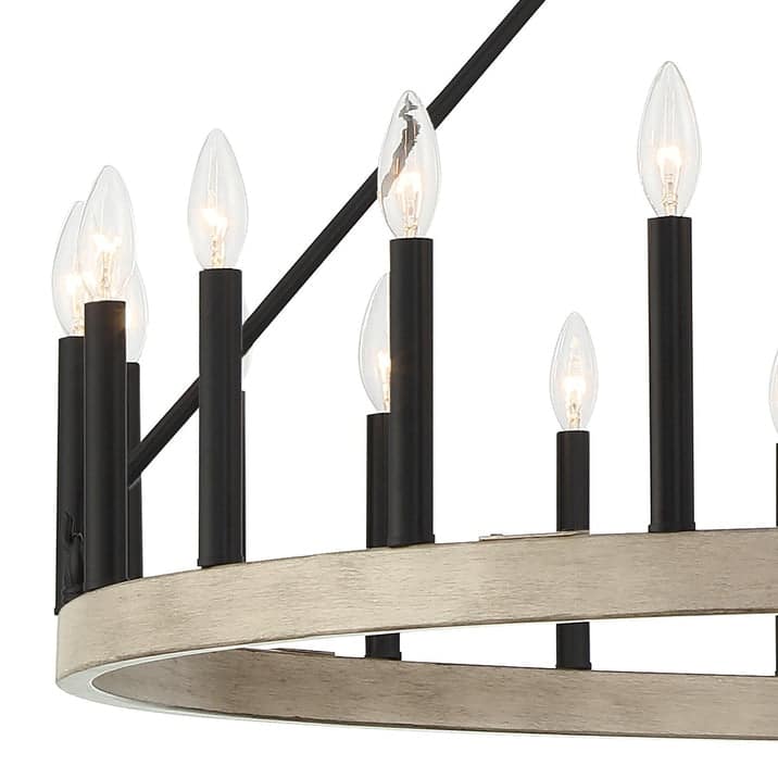 Acroma 24 Light Modern Farmhouse Wagon Wheel Chandelier-UL Certified - N/A