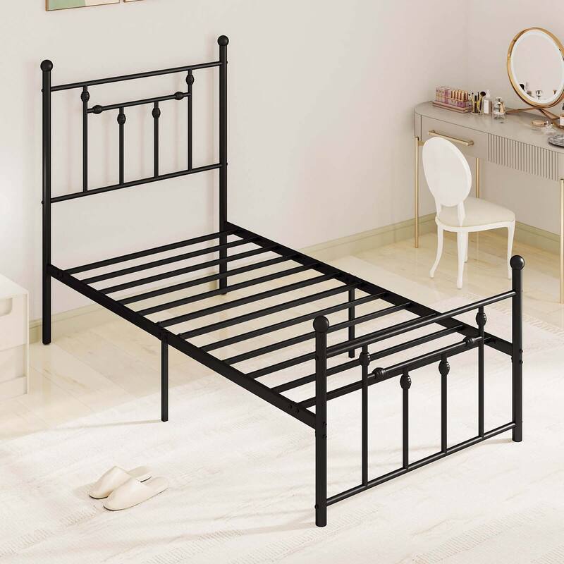 Costway Twin/Full/Queen Size Metal Bed Frame with Headboard Under-bed