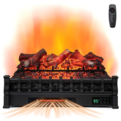 Gymax 26'' Infrared Quartz Electric Fireplace Heater W/ Lemonwood Logs