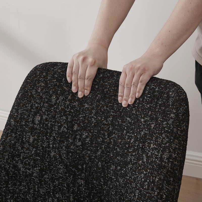 Upholstered Chenille Dining Chairs With Rubberwood Legs,Set of 2