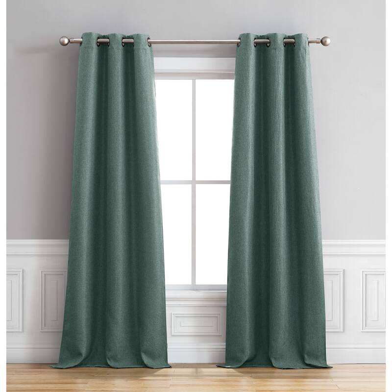 Bella Luna Henley Room Darkening 84-inch Grommet Curtain Panel Pair - 76 x 84