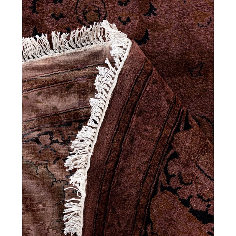 Overdyed One-of-a-Kind Hand-Knotted Area Rug - Purple - 9' 1" x 9' 1"