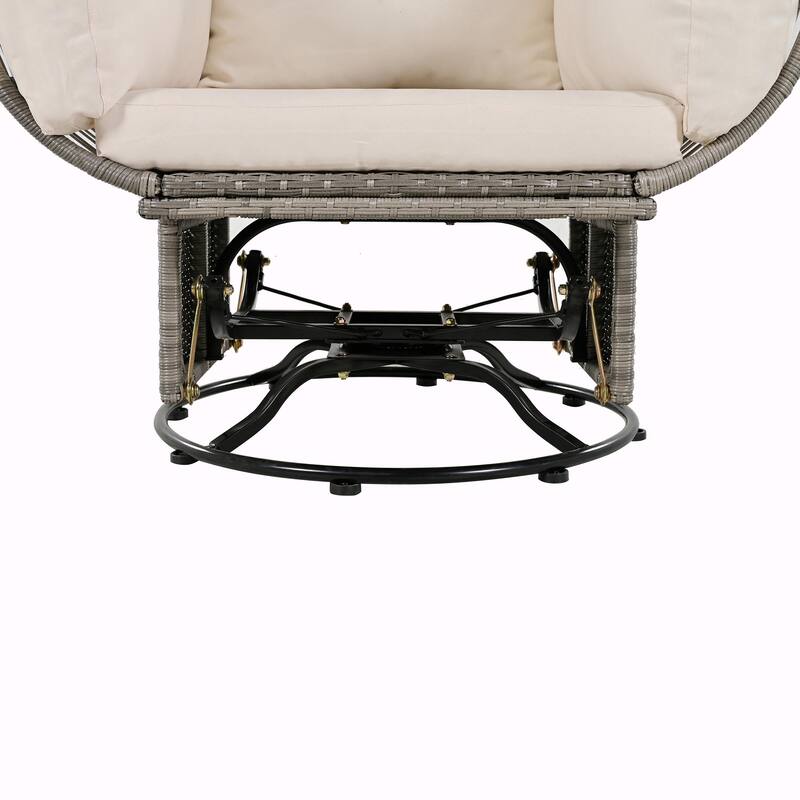 Swivel Rattan Egg Patio Chair with Cushions and Rocking Function